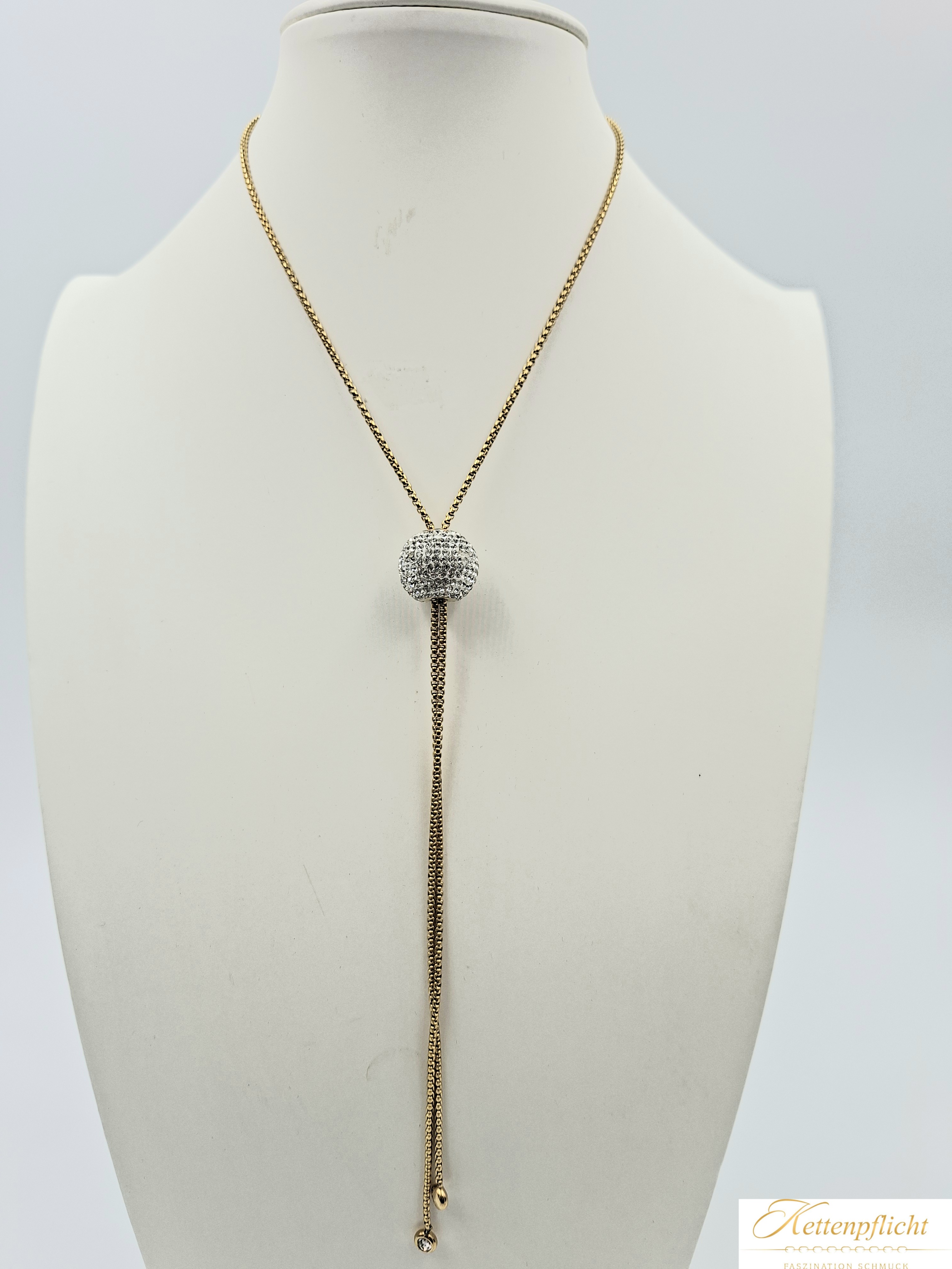 Zugkette Gold mit Zirkoniakugel