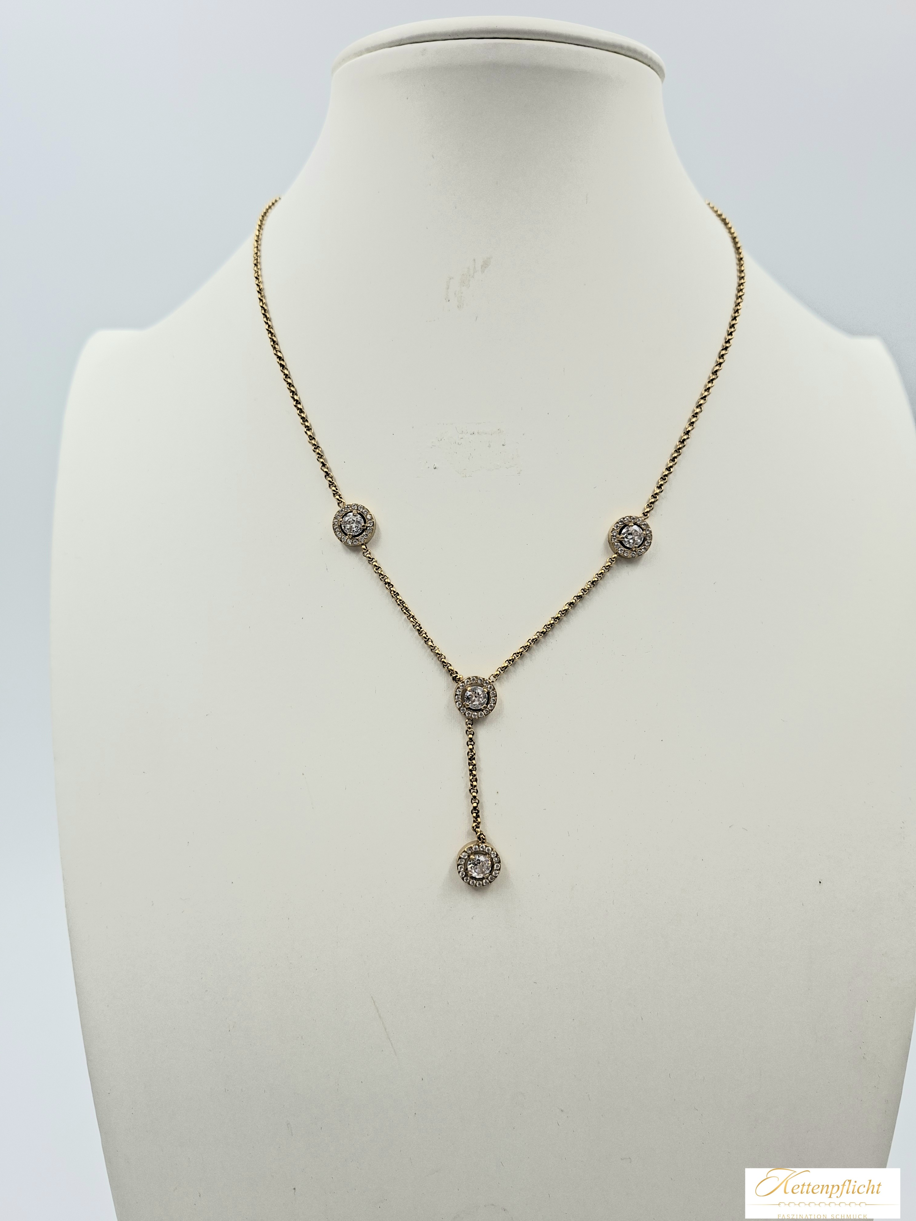 Y-Kette Gold mit Steinen