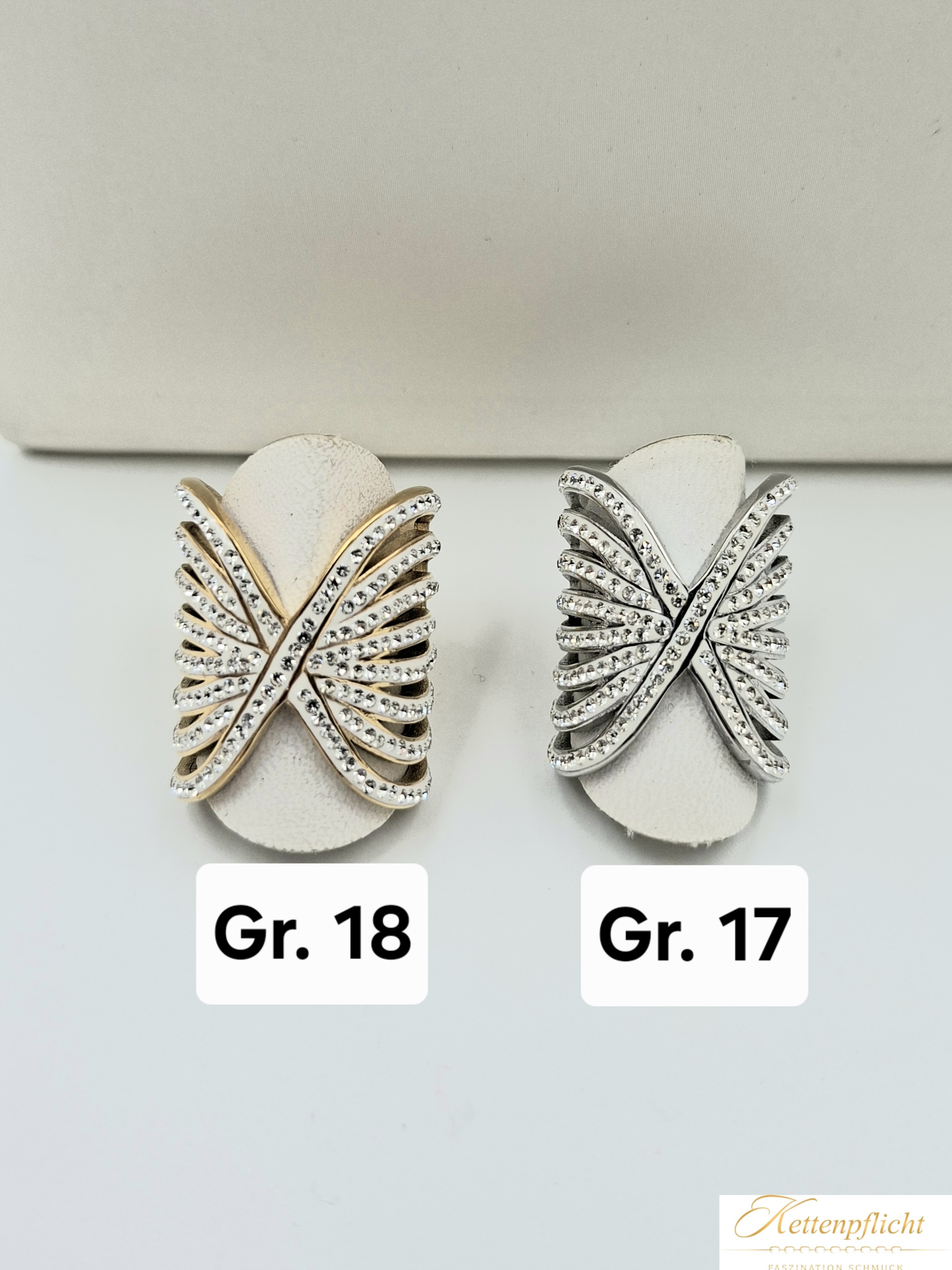 Schmetterlingsring Gold und SilberSilber